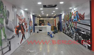 Graffiti Gimnasio Superheroes Y Dragon Ball 300x100000